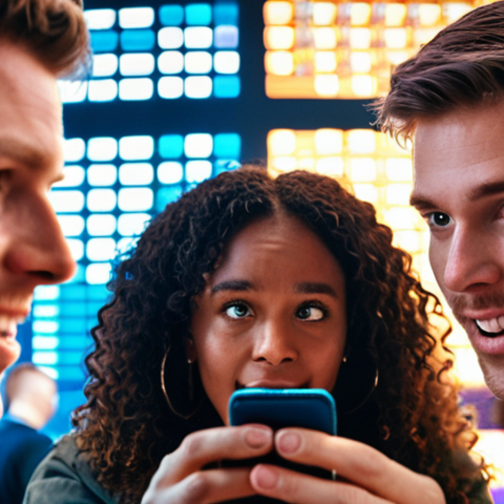 **

Prompt: Close-up shot, diverse group, faces illuminated by smartphone screens, vibrant bokeh background representing data streams. Overlaid text: "Data-Driven Creativity: The New Frontier." Energetic, modern, slightly futuristic vibe. Focus on expressions of curiosity and excitement. High resolution, cinematic lighting.

**