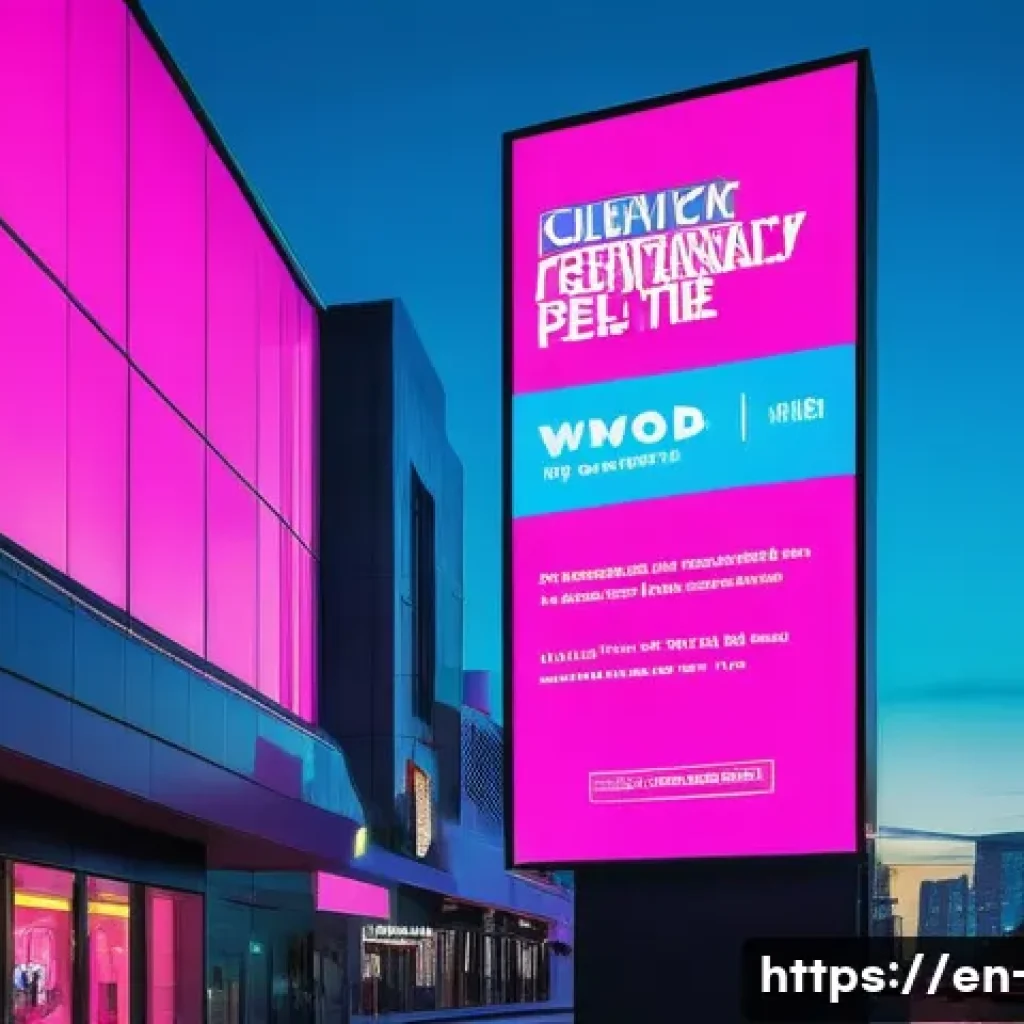 광고홍보사와 광고 디자인 트렌드 - A sleek, modern digital billboard design showcasing minimalism with bold accents: clean white backgr...