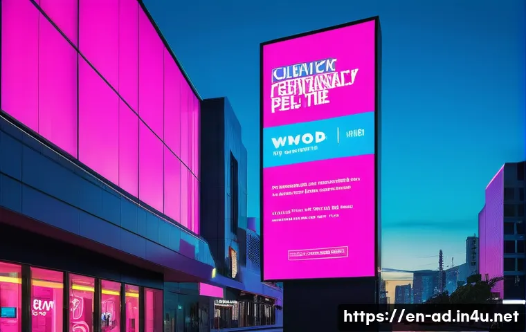 광고홍보사와 광고 디자인 트렌드 - A sleek, modern digital billboard design showcasing minimalism with bold accents: clean white backgr...
