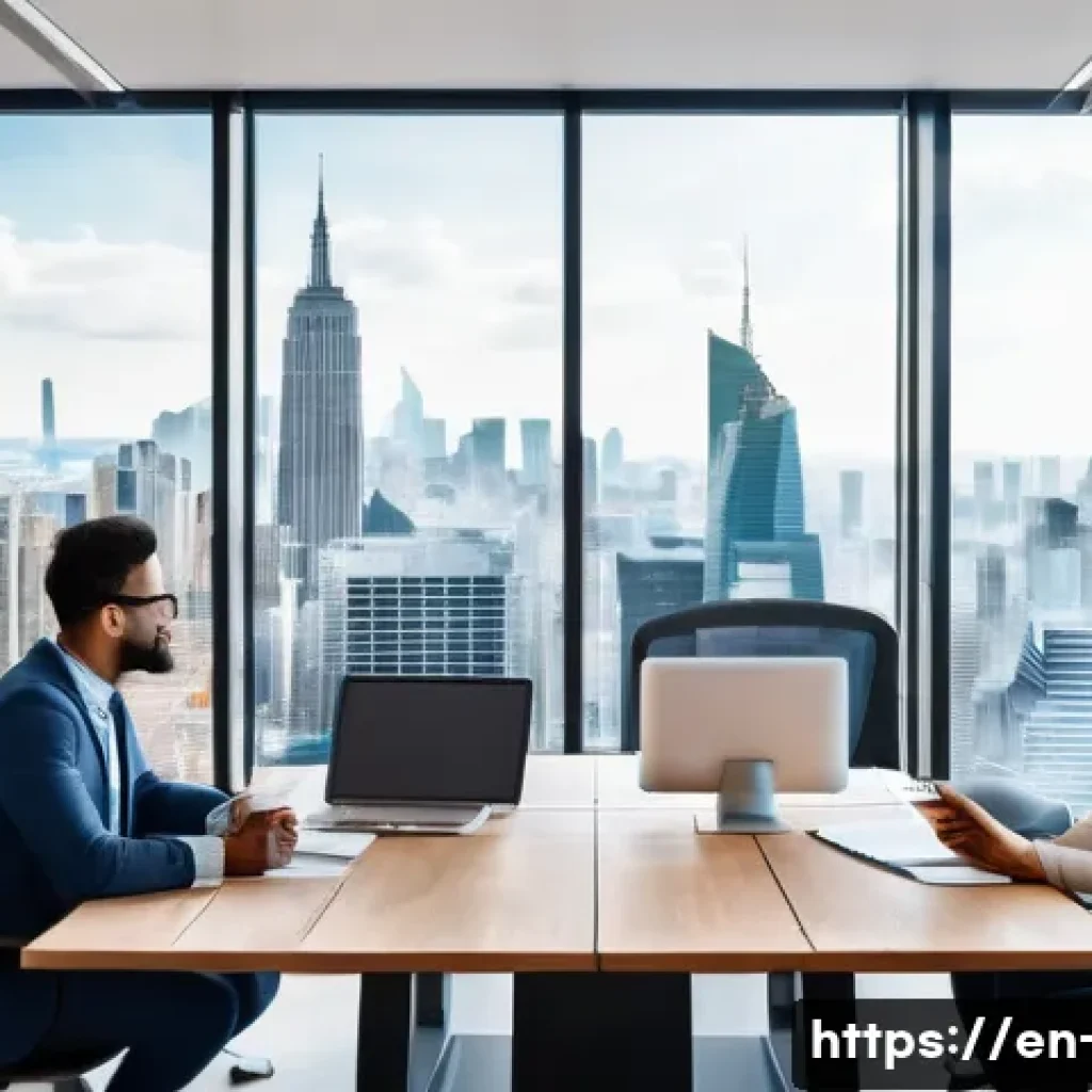 광고홍보사와 미디어 기획 도구 - A modern office scene showing a diverse team of marketing professionals collaborating around a large...