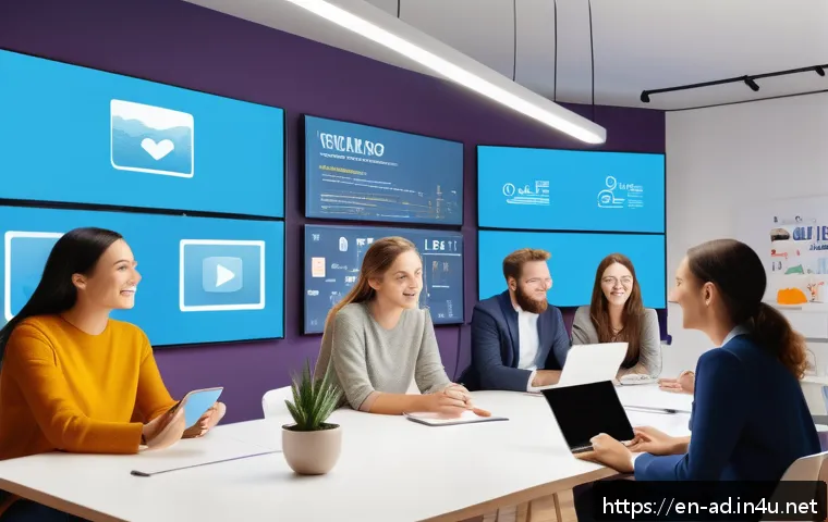광고홍보사와 브랜드 인지도 향상 방법 - A vibrant modern marketing office scene showing a diverse creative team brainstorming brand storytel...